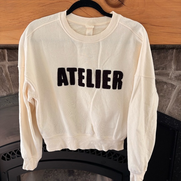 Cream Crewneck Sweater with Puffy “Atelier” Letters - Picture 1 of 3